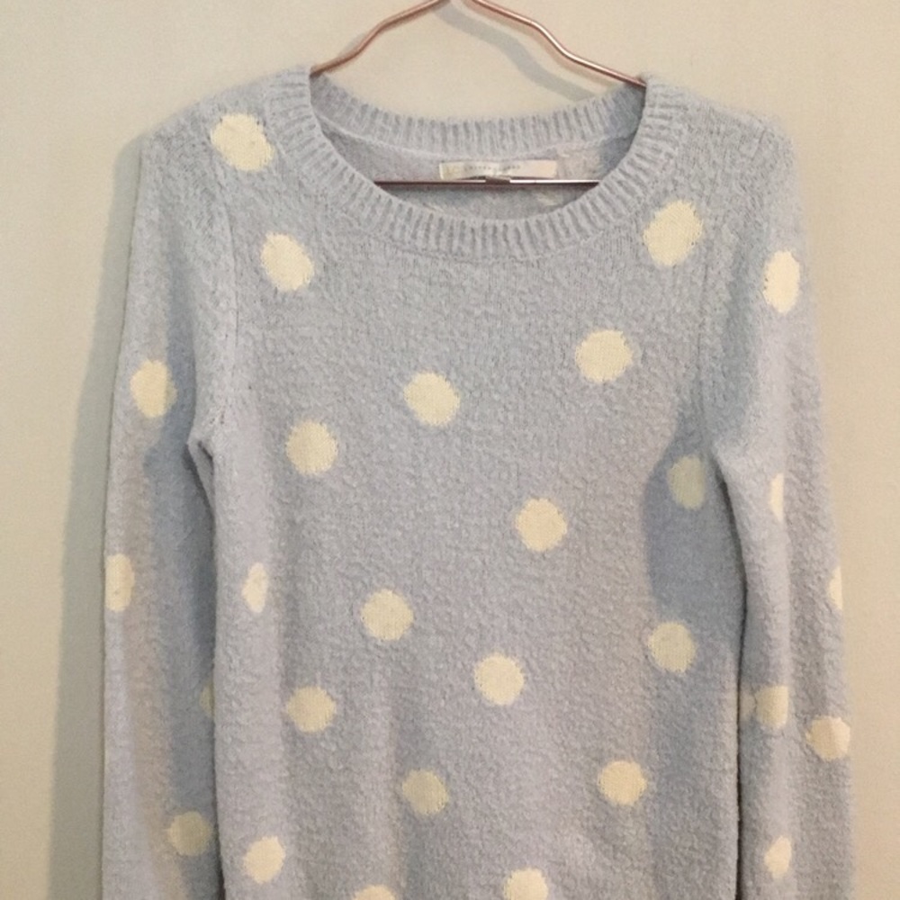 Lauren Conrad Light Blue Polk A Dot Sweater